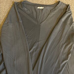 Gray Textured Long Sleeve Top